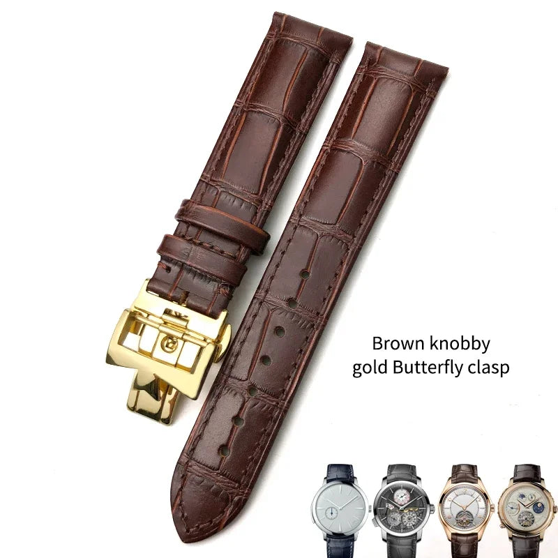 Bracelet de montre en cuir véritable de vache, 19mm, 20mm, 21mm, 22mm, adapté pour Vacheron Constantin, bracelet de montre en cuir de veau crocodile, noir et marron