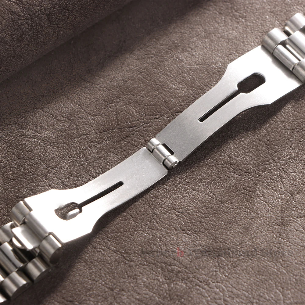Bracelet en métal massif de 20mm pour bracelet en acier inoxydable à extrémité incurvée Rolex pour boucle présidentielle Oyster pour hommes argent or