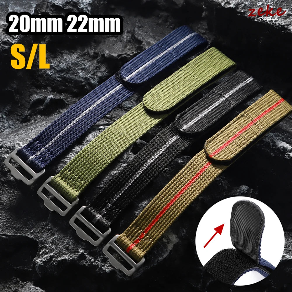 Bracelet en Nylon 20mm 22mm pour Seiko pour Tudor, attache à crochet et boucle, Bracelet de montre militaire étanche pour hommes pour Omega