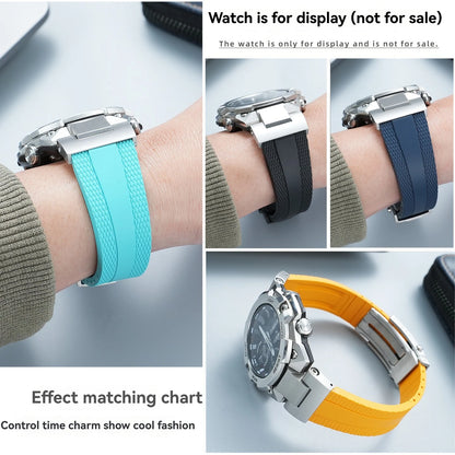 FKM rubber strap for Casio Steel Heart 4th generation 5657 GST-B400, men's quick-release modified fluororubber strap