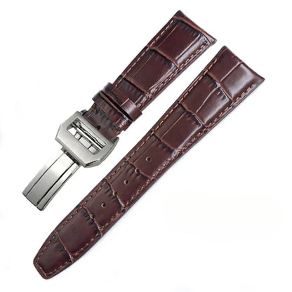 Bracelet de montre en cuir de vache véritable pour hommes, 20mm 21mm 22mm, pour IWC Portugieser Pilot montres Portofino marron noir bleu