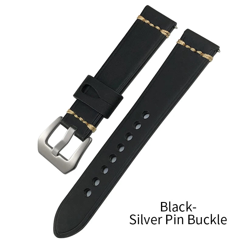 Handmade Quick Release Cowhide Watch Strap, 19mm 20mm 21mm 22mm 23mm 24mm, for Panerai Citizen Seiko TIMEX Oris IWC