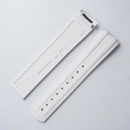 Cinturino per orologio in gomma fluorocarbonica, fibbia pieghevole da 20 mm, estremità curva per Omega X, Swatch Seamaster 300, Speedmaster, accessori FKM