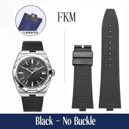 Bracelet de montre en caoutchouc Fluoros FKM à dégagement rapide, pour bracelet Vacheron VC Overseas 4300V 4500V 5500V 7900V, 24x7mm