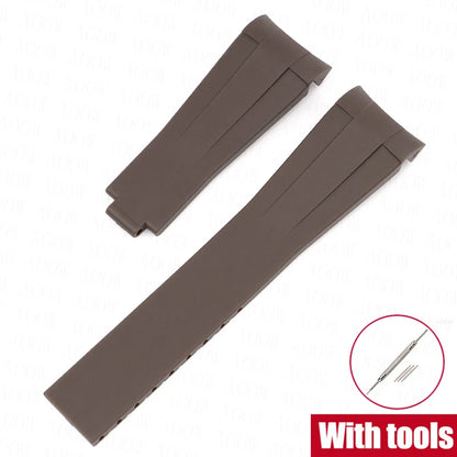    Bracelet en caoutchouc de 20mm pour Rolex GMT Daytona Submariner, étanche, extrémité incurvée en TPU, bracelet de montre de remplacement pour Omega X Swatch MoonSwatch