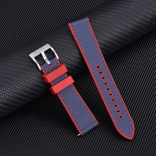 FKM Watch Strap, New Design, 20mm 22mm, Quick Release, Hybrid, Fluoro Rubber, Leather, FPM, Soft and Durable, Unisex
