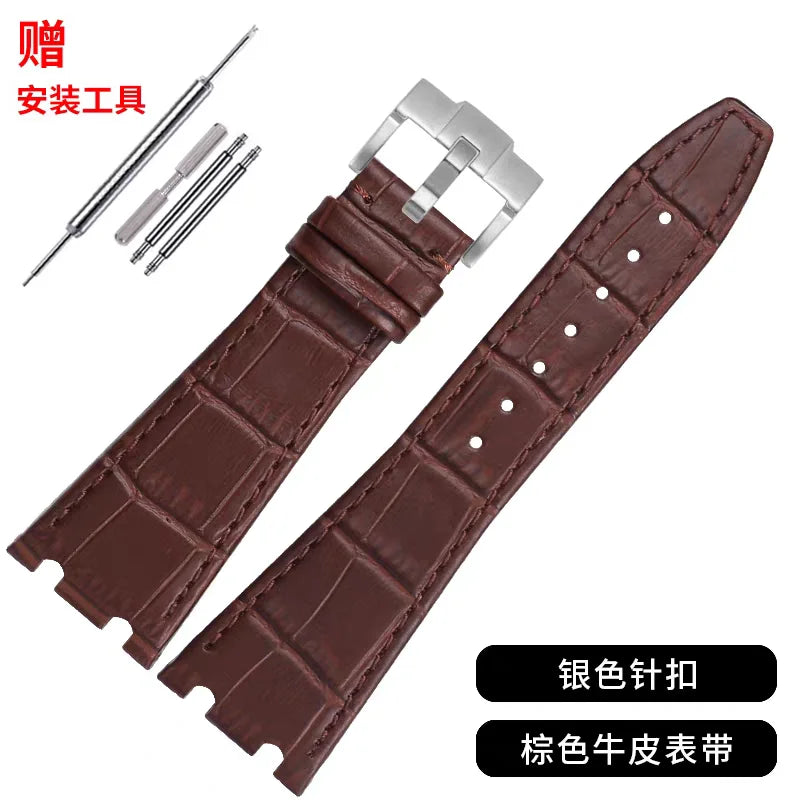 Bracelet de montre en cuir véritable pour Audemars Piguet Royal Oak Offshore AP 15400/15500/26331, Bracelet de remplacement pour hommes et femmes, 26mm