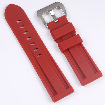 Bracelet de montre universel en silicone 20-26 mm noir jaune bleu vert rouge en caoutchouc pour Panerai Seiko Casio Huawei Samsung