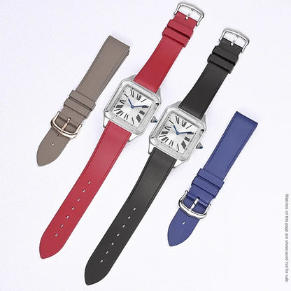 Premium Quality Cartier Dumont Replacement Watch Strap - Fluoroelastomer Rubber Quick Release Medium Large for Women