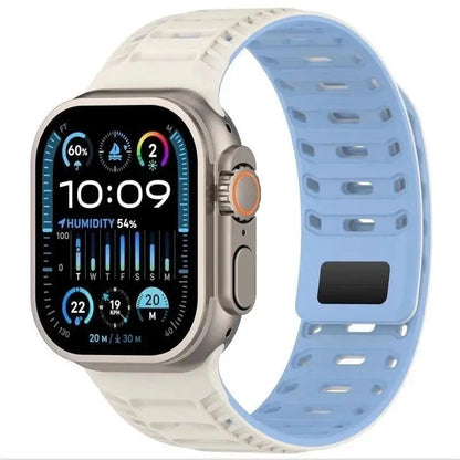 Silicone Band with Magnetic Metal Clasp for Apple Watch Ultra 3 Ultra 2 S11/10/8/7 49mm 45 44 42 41mm