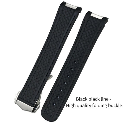 Bracelet de montre en caoutchouc fluoré FKM coloré de qualité supérieure, 19mm, 20mm, 21mm, pour Omega Seamaster 300 Aqua Terra AT150, bracelet de montre souple, outil