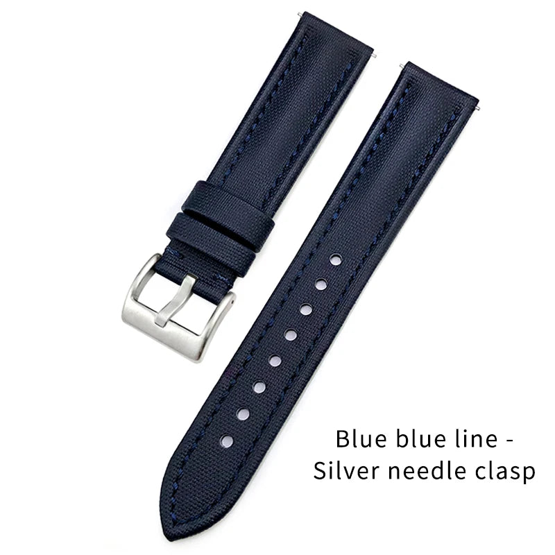 Bracelet de montre à dégagement rapide en nylon et cuir, 23mm, 24mm, 22mm, 21mm, 20mm, 19mm, 18mm, pour Blancpain Fifty Fathoms Tissot 1853