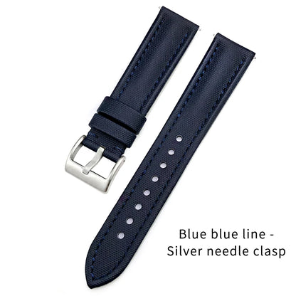 Bracelet de montre à dégagement rapide en nylon et cuir, 23mm, 24mm, 22mm, 21mm, 20mm, 19mm, 18mm, pour Blancpain Fifty Fathoms Tissot 1853