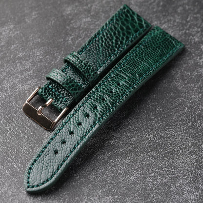 Handmade genuine high quality ostrich foot leather 18 19 20 21 22MM brown green genuine leather Vintage Strap for men Vintage