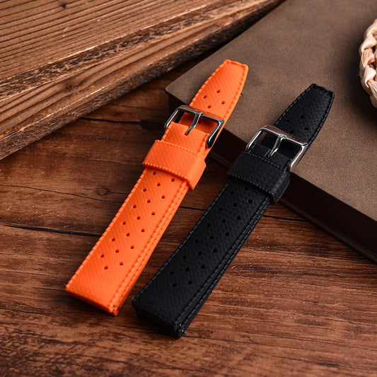 Bracelet de montre en caoutchouc au Design Tropical de qualité supérieure, 20mm 22mm, bracelet de plongée en Silicone souple à dégagement rapide pour Seiko Prospex/Citizen Promaster