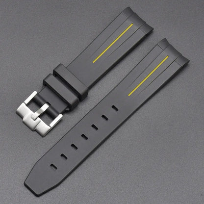 Curved End Rubber Strap for MoonSwatch, 20mm, for Men and Women, Waterproof Sport Watch Band