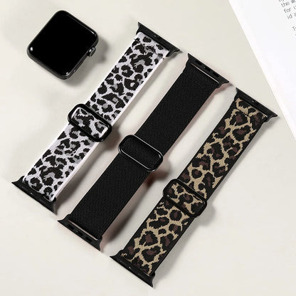 Lot de 3 bracelets élastiques en nylon pour Apple Watch Series 10/11 42mm 46mm, boucle sportive extensible en nylon pour iWatch Series 10 9 8 7 6 5 4