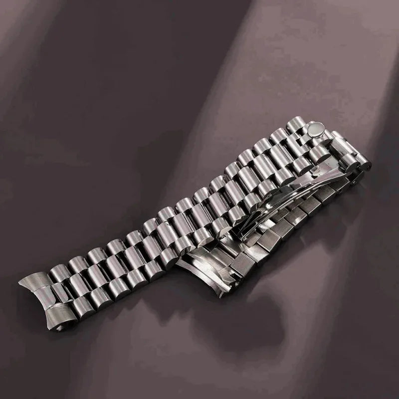 Bracelet de montre 20mm, extrémité incurvée, adapté au bracelet de montre Rolex en acier inoxydable 316L, président en acier inoxydable massif