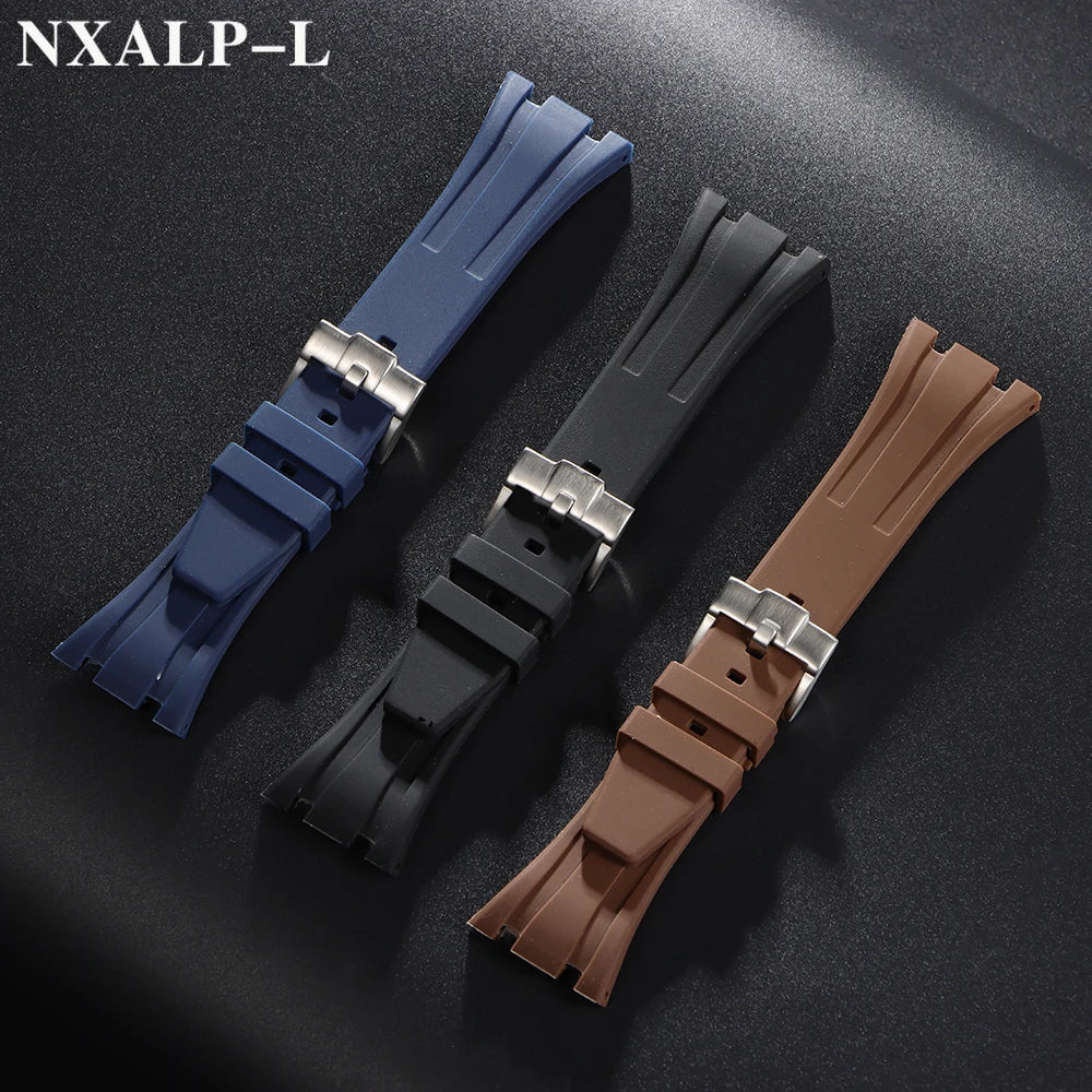 Rubber and silicone watch strap, 26mm 27mm 28mm 30mm, for AP Royal Oak Offshore 15400 26470 15703, accessory for GA2100 strap