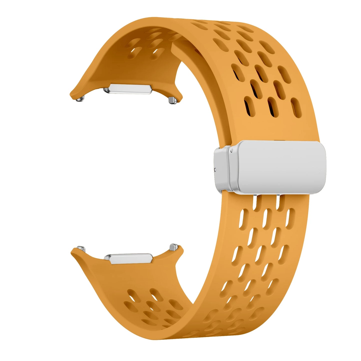 Magnetic Folding Buckle Bracelet for Samsung Watch, Ultra Metal Beads Replacement, Breath-Air Fitness Watch Accessory