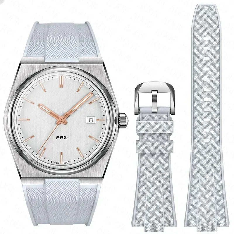 Pour Tissot PRX T137.407/T137.410 Bracelet en Silicone à dégagement rapide Super Player 40mm hommes Bracelet de montre en caoutchouc convexe 12mm