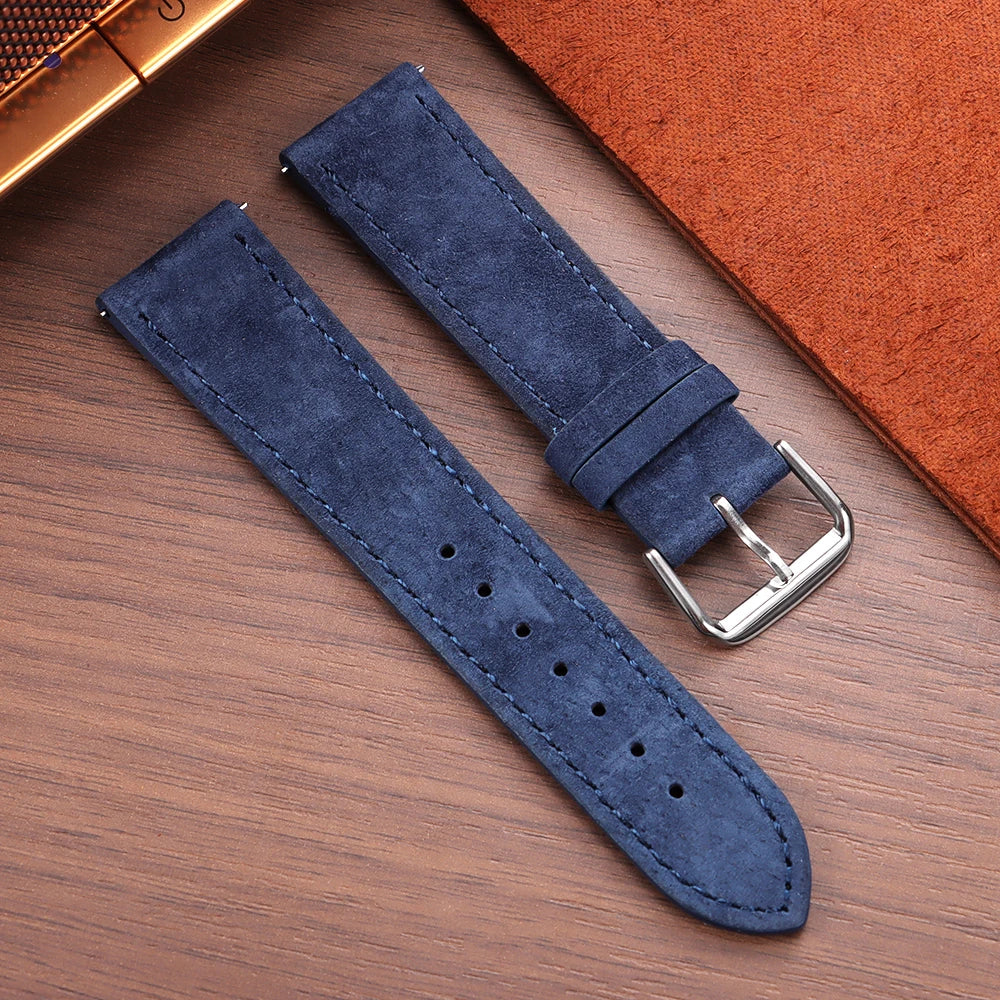 Vintage Suede and Cowhide Watch Strap, 18mm 19mm 20mm 22mm, Quick Release Watch Band for Men and Women, Universal Strap
