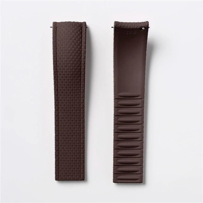 Bracelet de montre en caoutchouc fluoré FKM 18/19/20/21/22/24 mm avec boucle déployante universelle pour hommes, bracelet de remplacement CTS pour Seiko et Omega