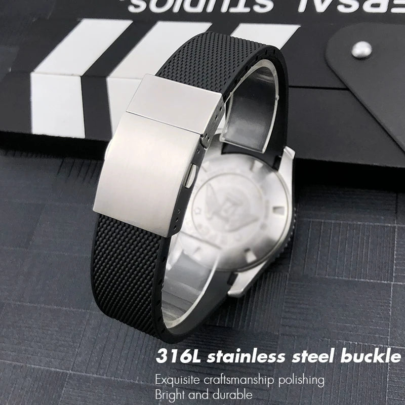 Bracelet de montre en caoutchouc et Silicone, 21mm 20mm 19mm, pour Longines Conquest HydroConquest L3, boucle pliante, noir, étanche