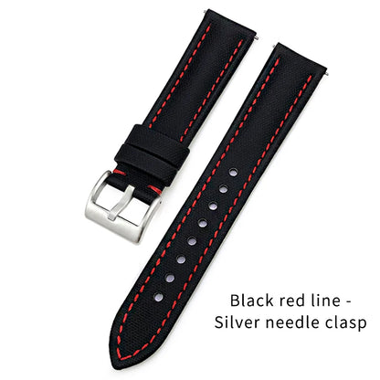 Bracelet de montre à dégagement rapide en nylon et cuir, 23mm, 24mm, 22mm, 21mm, 20mm, 19mm, 18mm, pour Blancpain Fifty Fathoms Tissot 1853