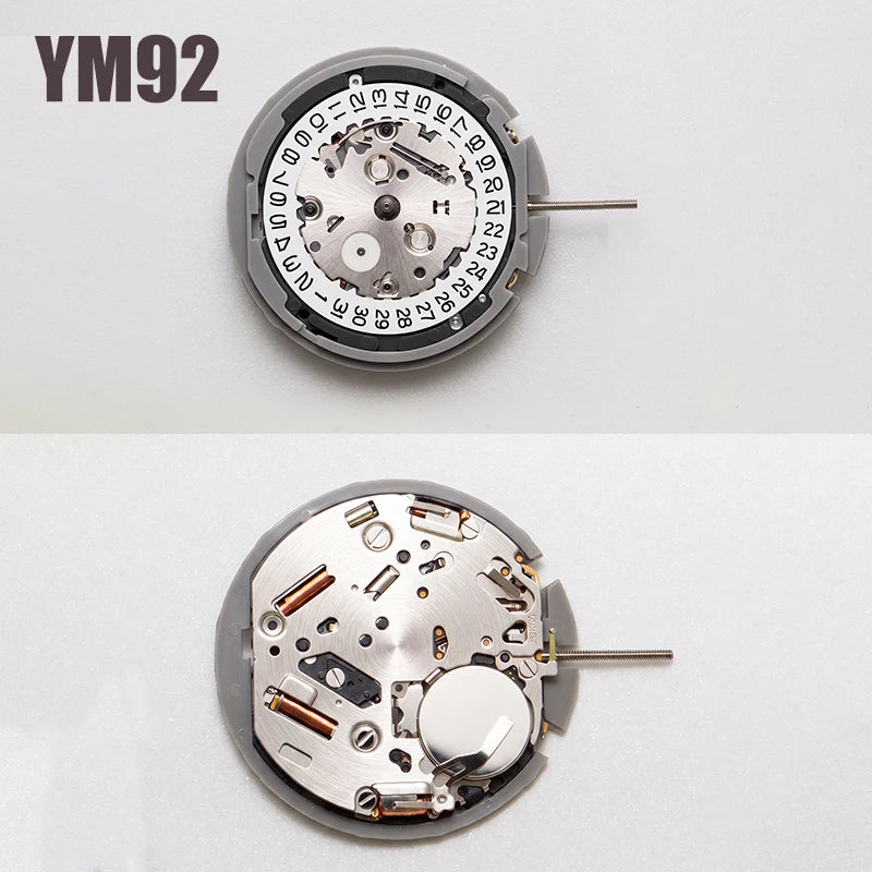 New original Japanese YM92 movement spare parts, YM92A quartz movement, white calendar, 3-hand watch accessories