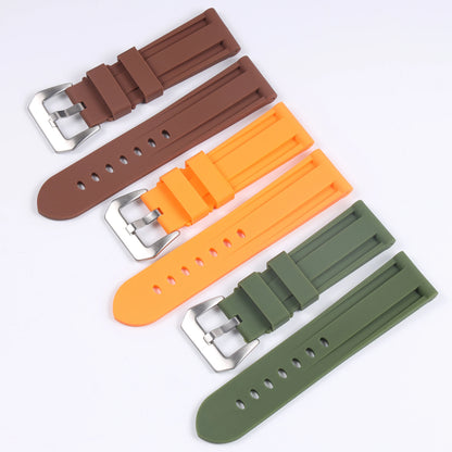 Bracelet de montre universel en silicone 20-26 mm noir jaune bleu vert rouge en caoutchouc pour Panerai Seiko Casio Huawei Samsung