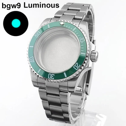    40.5mm sous-montre verre saphir boîtier en métal ajustement NH35/36/38 mouvement ajustement 28.5mm cadran pièces de montre accessoires boîte de montre bande
