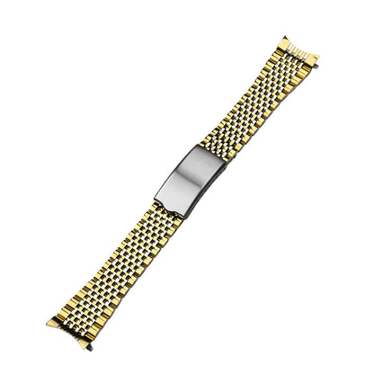 Cinturino per orologio in acciaio inossidabile massiccio con anse curve da 18/19/20 mm per Omega Seamaster De Ville, bracciale vintage retrò a maglie