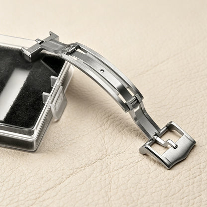 Fermoir papillon 316L, boucle pliante argentée de 16mm et 18mm, fermoir déployant en acier inoxydable pour Delugs Omega Seiko, accessoires de luxe