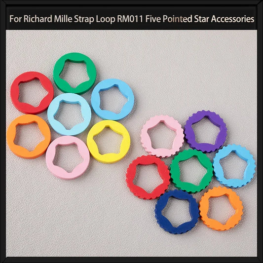 Cinturino in gomma fluorurata FKM colorata per orologio Richard Mille, fibbia per cinturino RM011, accessori a stella a cinque punte