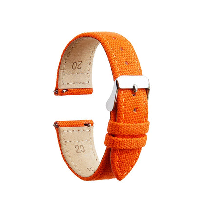 Cinturino per orologio in cotone morbido 20x16mm, cinturino militare sportivo a sgancio rapido da uomo