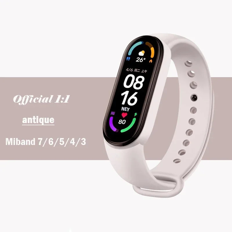 Official silicone strap for Xiaomi Mi Band 4 5 6 7, sports watch, Miband4 Miband7 Correa Mi band 3 4 5 6 7 bands