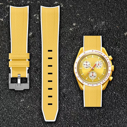 Cinturino per orologio da 20 mm per Omega x Swatch MoonSwatch - Gomma / Curvo / Sgancio rapido - 1 pezzo