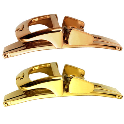 316L Stainless Steel Butterfly Clasp, 18mm, for Jaeger LeCoultre Master, Leather Watch Strap, Rose Gold, Buckle Accessories