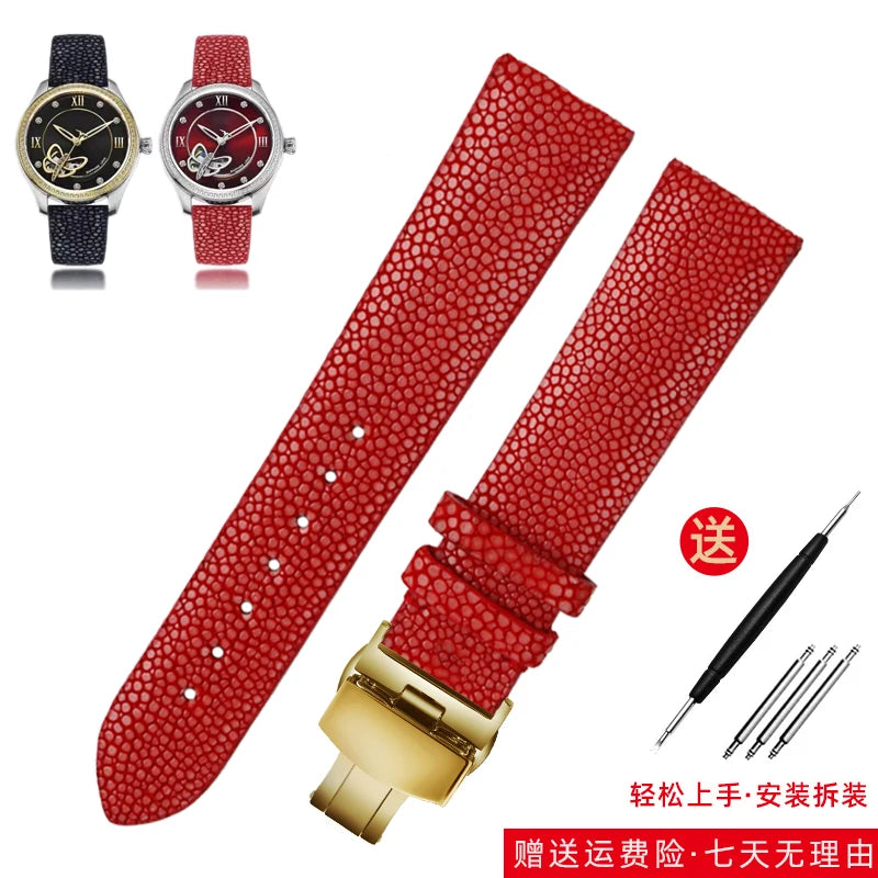 Bracelet de montre en peau de poisson perle pour Huawei TISSOT Omega Mido Tudor bracelet de montre en cuir Manta Ray pour hommes et femmes 20mm 22mm