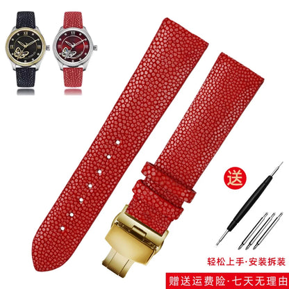 Bracelet de montre en peau de poisson perle pour Huawei TISSOT Omega Mido Tudor bracelet de montre en cuir Manta Ray pour hommes et femmes 20mm 22mm