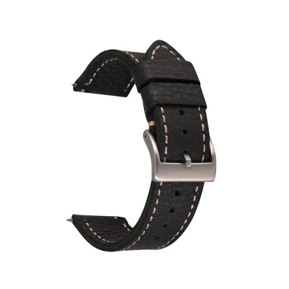 Bracelet en cuir rétro classique de 20 mm, 22 mm, 24 mm avec design à dégagement rapide et boucle en acier inoxydable, adapté à un usage professionnel et décontracté.