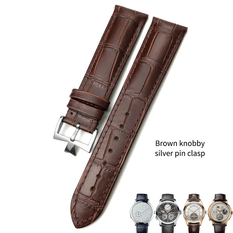 Bracelet de montre en cuir véritable de vache, 19mm, 20mm, 21mm, 22mm, adapté pour Vacheron Constantin, bracelet de montre en cuir de veau crocodile, noir et marron