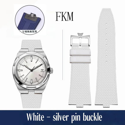 Bracelet de montre en caoutchouc Fluoros FKM à dégagement rapide, pour bracelet Vacheron VC Overseas 4300V 4500V 5500V 7900V, 24x7mm