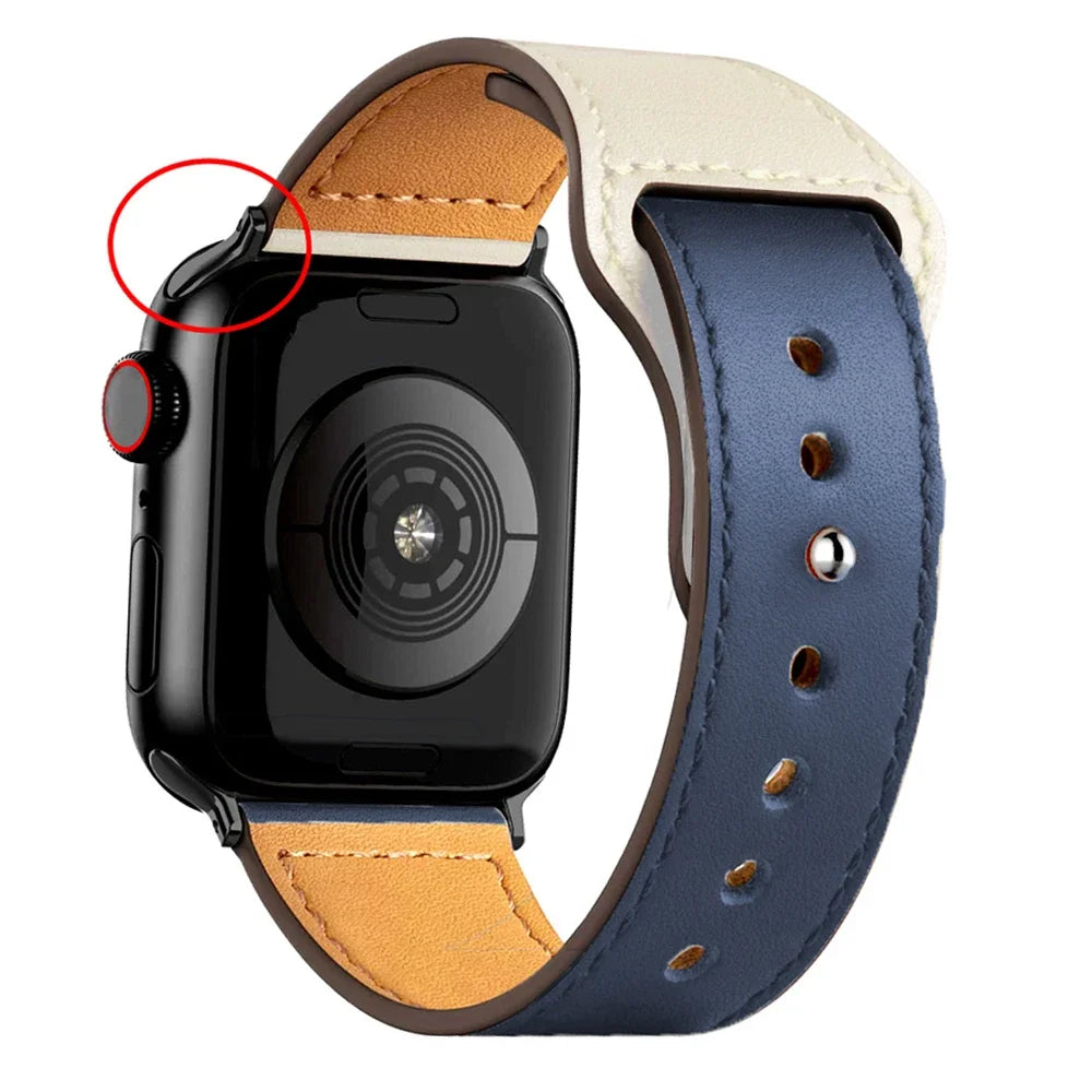 Cinturino in pelle per Apple Watch, Ultra 3, 49mm, 46mm/42mm, 41mm/45mm, 44mm, 40mm, iWatch serie 11 10 9 8 7 4 5 6 se
