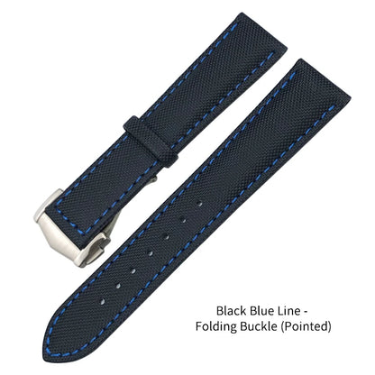 Canvas and Leather Watch Strap, 20mm, 22mm, 19mm, 21mm, for Omega Watch, Seamaster, Diver 300 Moon, AT150 AQUA TERRA, Nylon Bracelet Tools