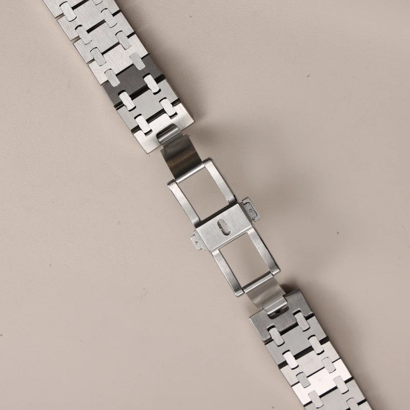 Bracelet de montre AP Royal Oak Offshore en argent brossé, 42mm, bracelet en acier inoxydable massif, 28mm, concave-convexe, 15710 26470