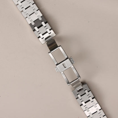 Bracelet de montre AP Royal Oak Offshore en argent brossé, 42mm, bracelet en acier inoxydable massif, 28mm, concave-convexe, 15710 26470