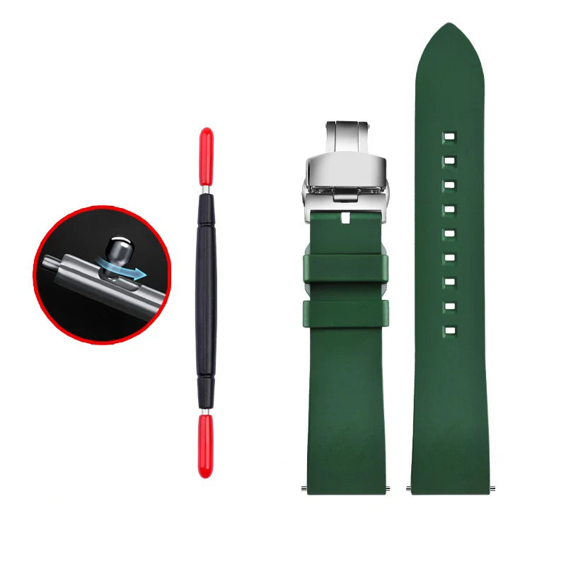 Cinturini per orologi in gomma verde premium – Sport – Disponibili varie texture – 1 pezzo