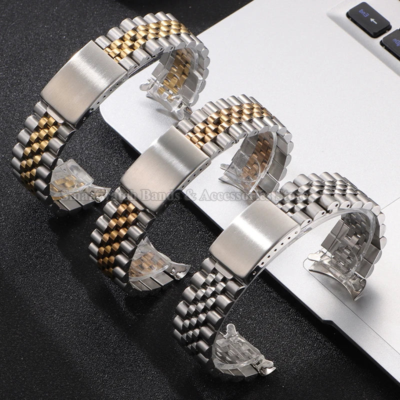 Bracelet de montre en métal à extrémité incurvée, 13/17/18/19/20/21/22mm, pour Rolex pour DATEJUST, Bracelet de luxe pour hommes jubilé